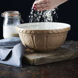 Mason Cash Cane Mixing Bowl 29cm, 4L, chip-resistant earthenware, ergonomic design for easy mixing and kneading.