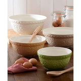 Cream mixing bowl featuring a charming fox design, 29cm, 4L capacity, durable earthenware, microwave and dishwasher safe.