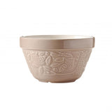 Stone cream pudding basin with owl design, 16 cm, perfect for traditional steamed desserts, microwave and oven safe.