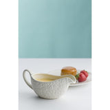 Mason Cash In The Forest Gravy Boat, 400ml, white stoneware with embossed forest design for elegant sauce serving.