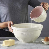 Mason Cash 29cm grip stand mixing bowl in white; chip-resistant earthenware for stable and efficient mixing and baking.