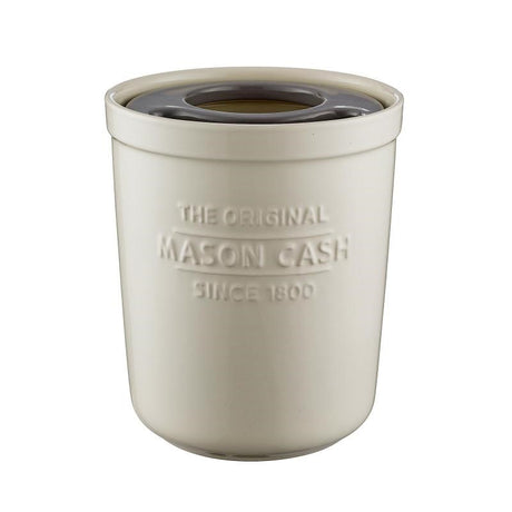 Mason Cash 2in1 Utensil Pot in stoneware, 1.8L, with divider for organizing utensils and doubling as a heat-resistant trivet.