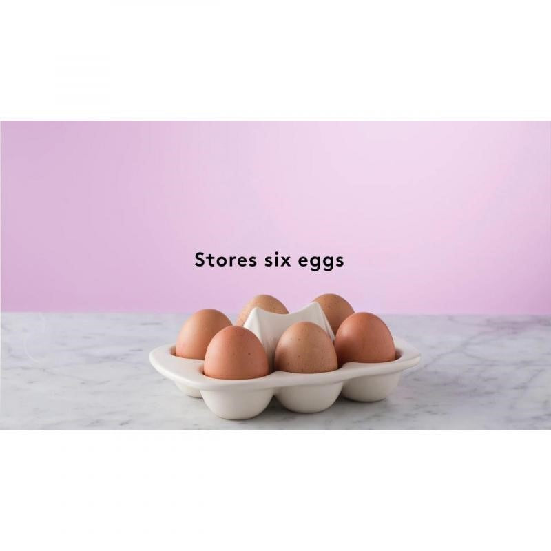 Mason Cash Egg Store, 19x13x6.5cm, stylish stoneware holder for 6 eggs with raised hub for easy cracking, microwave & dishwasher safe.