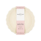 Mason Cash 24cm quiche dish in grey and cream, designed for even heat distribution and effortless pastry release.