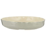 Mason Cash 24cm quiche dish in grey and cream stoneware, designed for even baking and easy pastry release.