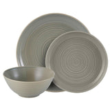 Mason Cash William Mason Grey 12Pce Dinner Set, stylish durable stoneware dinnerware for casual or formal dining.