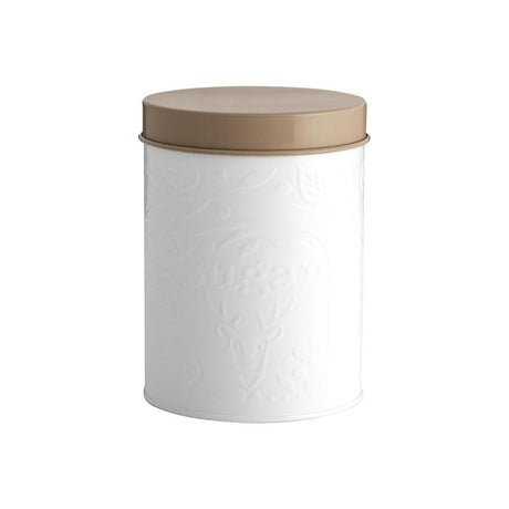 Elegant Mason Cash Forest Sugar Canister 1.3L with embossed forest design and airtight lid for fresh sugar storage.