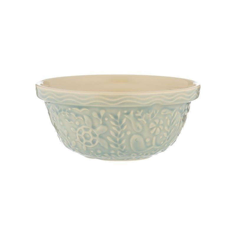 Light blue 24cm Mason Cash Nautical Mixing Bowl, chip-resistant earthenware, perfect for mixing and serving in style.