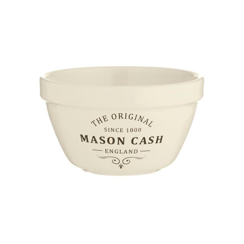 Mason Cash Heritage Pudding Basin, 16x9cm, stoneware, chip-resistant, ideal for steaming and serving puddings, microwave safe.