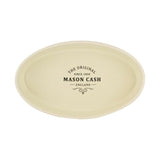 Mason Cash Heritage Oval Dish, 1.5L stoneware, elegant cream finish, perfect for cooking and serving meals.