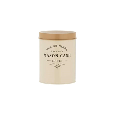 Mason Cash Heritage Coffee Canister in coated steel, 1.3L, with airtight lid for fresh coffee storage and classic kitchen style.