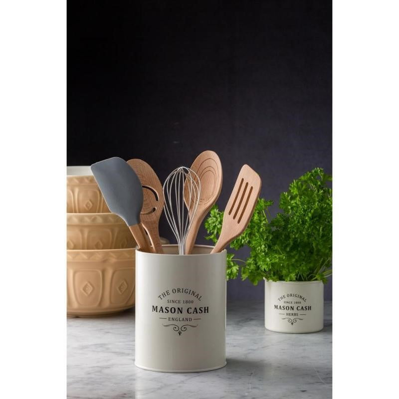 Mason Cash Heritage 2.3L utensil pot in coated steel, combining classic style and functionality for organized kitchens.