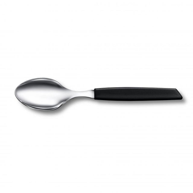 Victorinox Swiss Modern Table Spoon in black with stainless steel and ergonomic handle for stylish dining and easy cleanup.