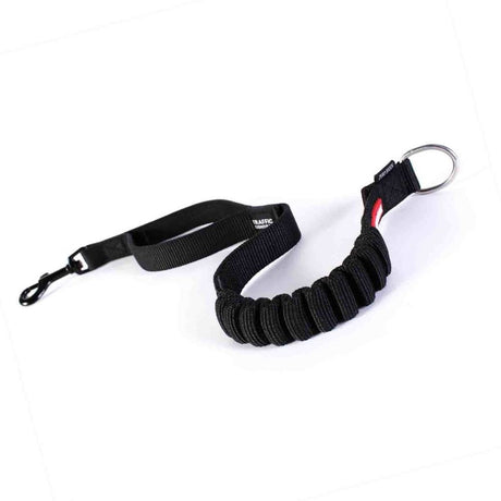 Dog Leash Extension Zero Shock Ezy Dog in black, 60cm, featuring shock absorption, traffic control handle, and durable webbing.