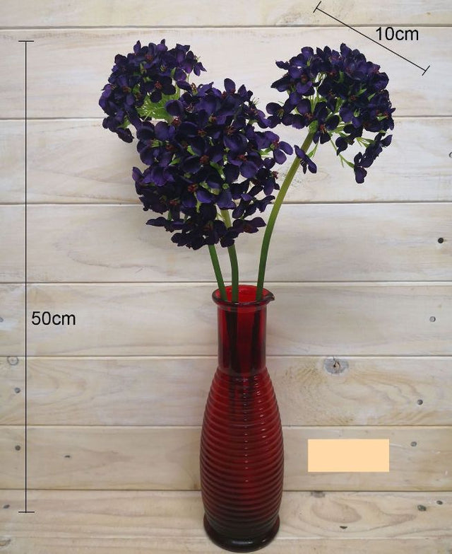 Lifelike Royal Purple Artificial Hydrangea Stem, perfect for vibrant floral arrangements and elegant home decor.