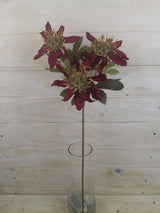 Vibrant red artificial passion fruit flower spray, perfect for enhancing decor and creating stunning floral arrangements.