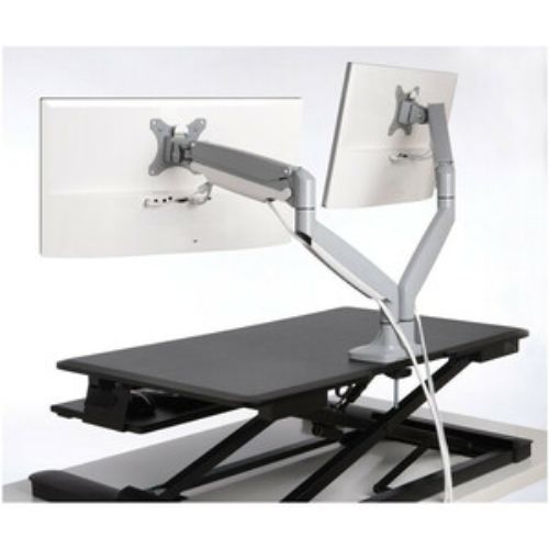 Kensington SmartFit Mounting Arm for Monitor - Silver Grey - 2 Display Support