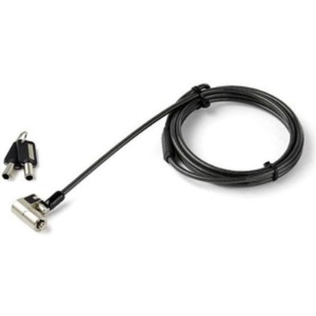 StarTech.com Universal Cable Lock with vinyl-coated steel, zinc alloy lock, secure your devices effortlessly and safely.