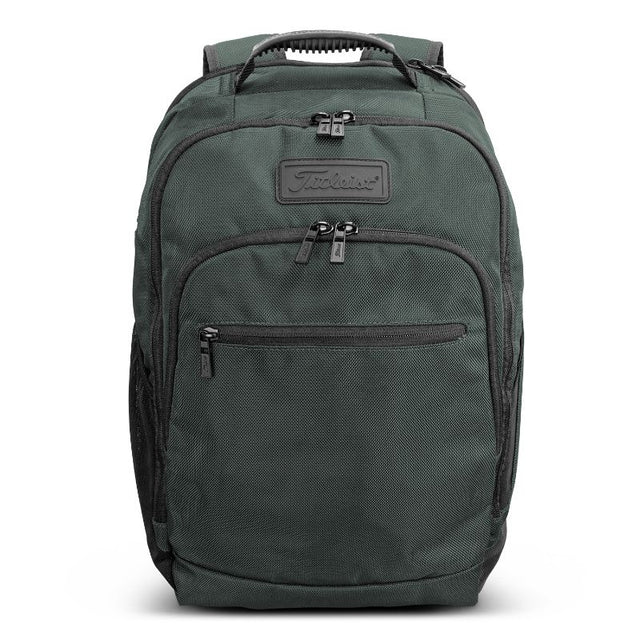 Titleist Players Backpack in Charcoal, featuring durable polyester, ample storage for a laptop, and ergonomic support for comfort.