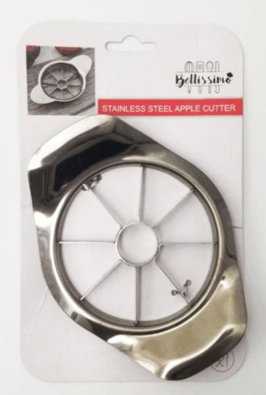 Set of 4 stainless steel apple cutters for quick, uniform slicing, perfect for snacks, salads, and baking.