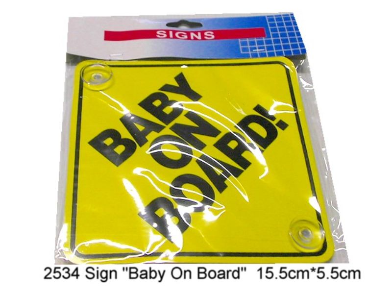 Set of 4 durable Baby On Board signs with vibrant colors to enhance road safety for families with infants.
