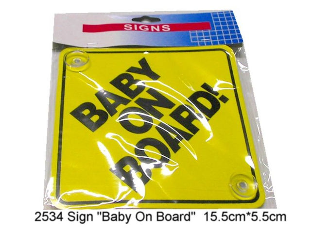 Set of 4 durable Baby On Board signs with vibrant colors to enhance road safety for families with infants.
