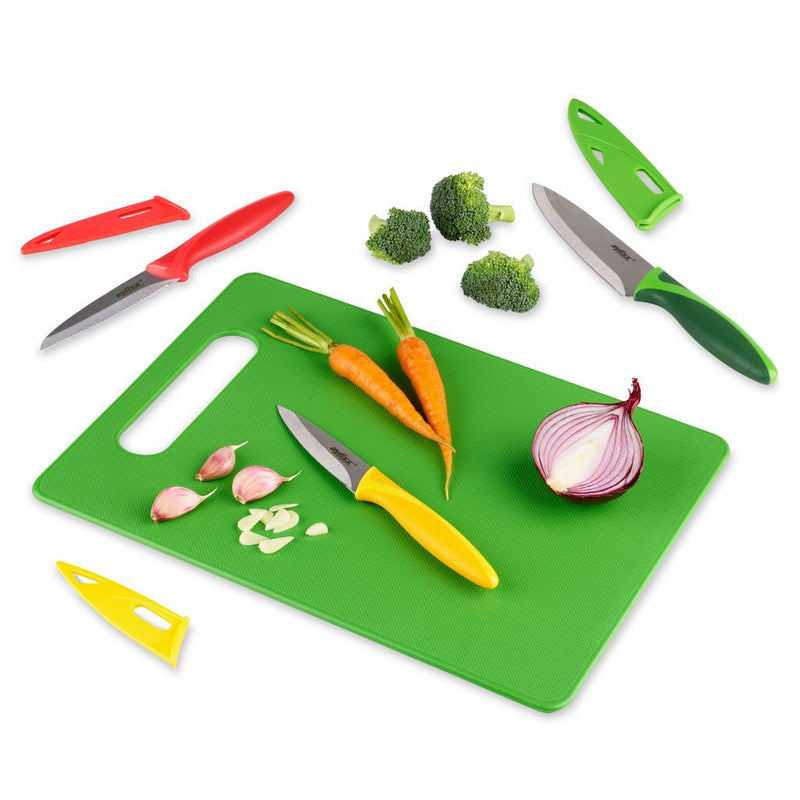 Chopping Board & 3pc Knife Set