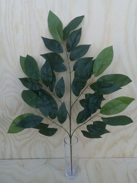Large artificial leaf spray in lush green, perfect for enhancing decor without maintenance, ideal for homes and offices.