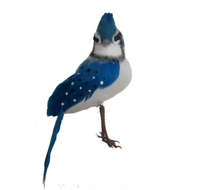 Set of 12 Blue Jay ornaments for vibrant holiday decor, showcasing intricate details and durable, lightweight design.