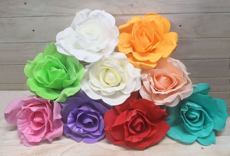 Large 20cm cream artificial flower head, perfect for elegant decor and versatile arrangements, offering long-lasting beauty.