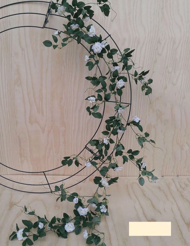 Elegant 1.8m artificial diamond rose garland in white, perfect for weddings, home decor, and special occasions.