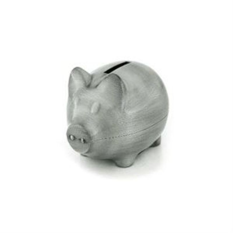 Money Bank - Pewter Plate Pig (10cm)