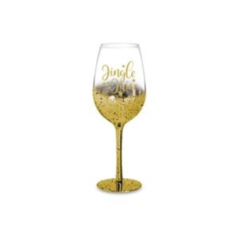 Festive Jingle Juice Wine Glass, elegantly designed for holiday drinks, perfect for gatherings and year-round use.