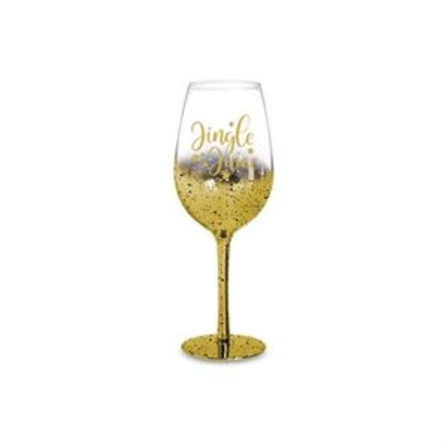 Festive Jingle Juice Wine Glass, elegantly designed for holiday drinks, perfect for gatherings and year-round use.