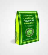 Ayurvedic backflow cones in Patchouli, 12 packets, for calming ambiance and beautiful downward smoke visual.