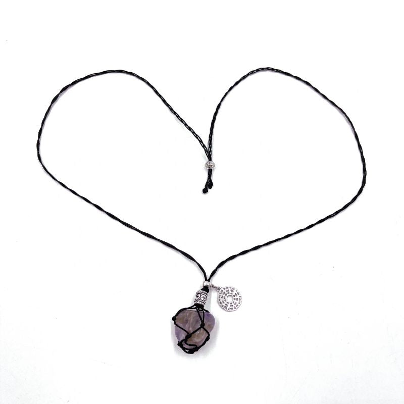 Necklace - Braided Stone Amethyst