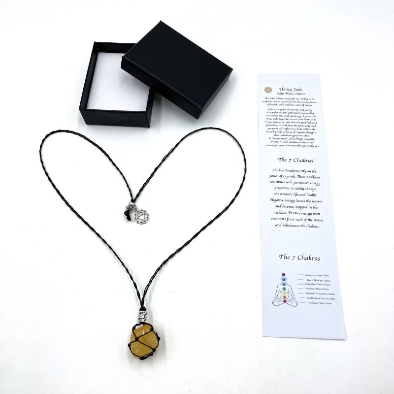 Necklace - Braided Stone Honey Jasper