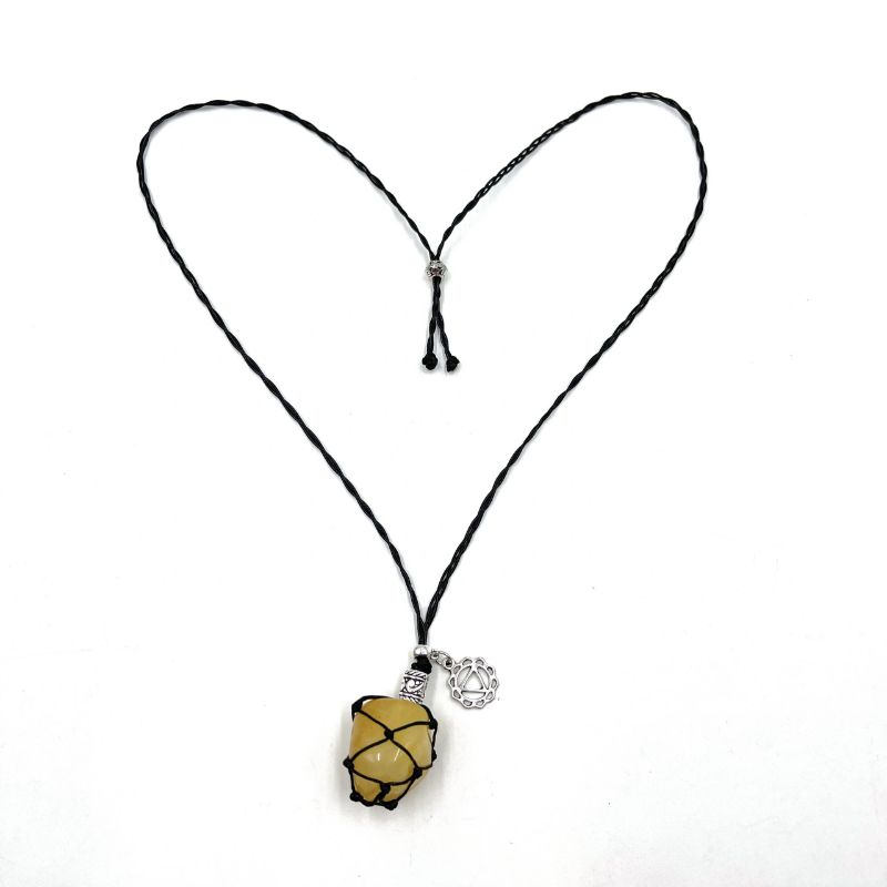 Necklace - Braided Stone Honey Jasper