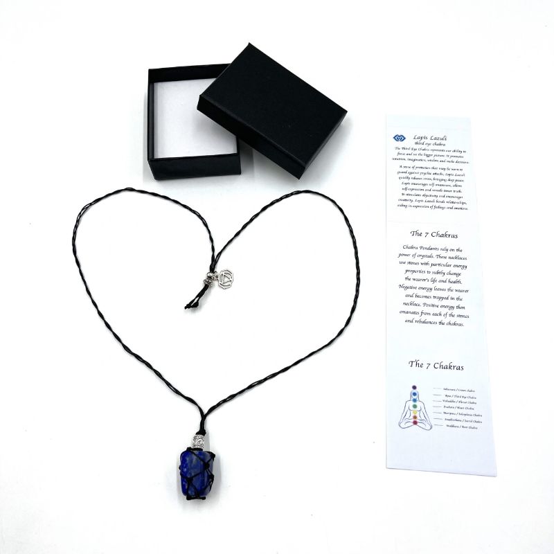 Braided Stone Lapis Lazuli Necklace featuring deep blue hues and gold inclusions, ideal for elegant layering or solo wear.