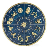 Deep blue zodiac incense burner with gold symbols, perfect for creating a serene atmosphere and enhancing aromatherapy.