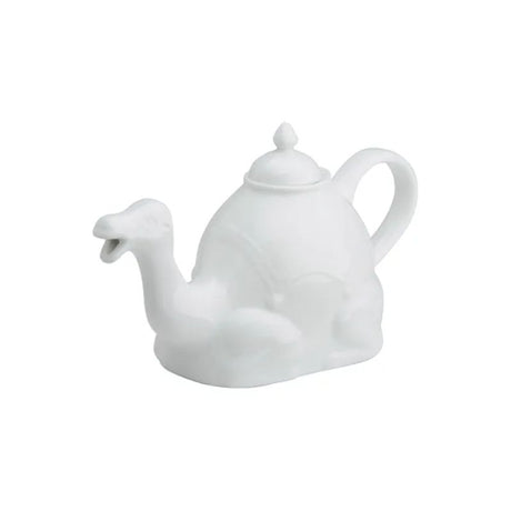 Quirky white camel-shaped teapot from BIA, made of durable porcelain, perfect for stylish tea service and entertaining.