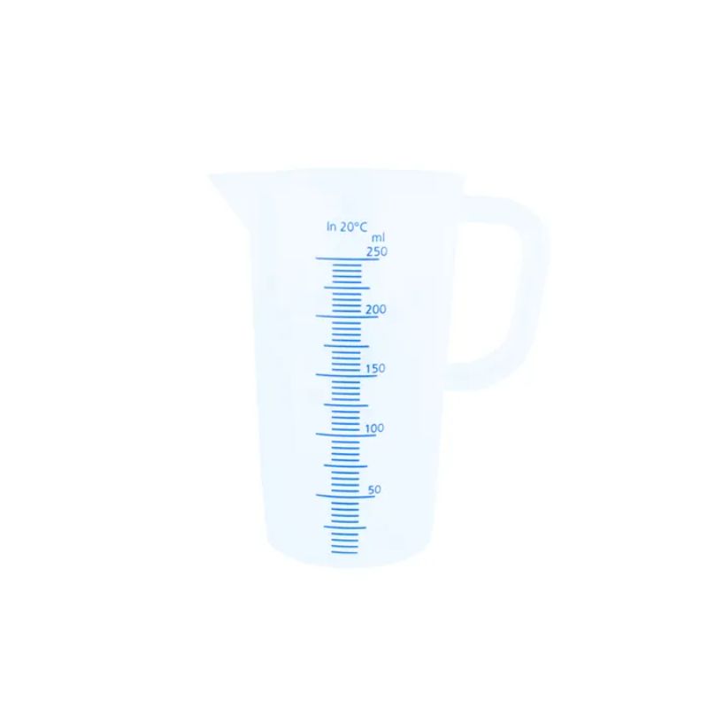 Blue Scale Thermo Measuring Jug 250ml for precise liquid measurement with clear markings in a durable, opaque design.