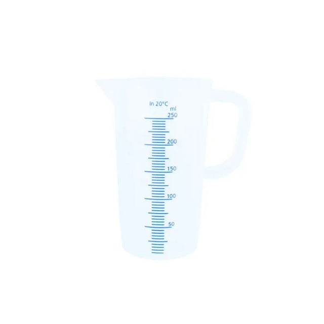 Blue Scale Thermo Measuring Jug 250ml for precise liquid measurement with clear markings in a durable, opaque design.