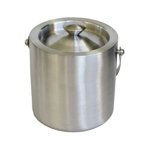 Elegant insulated ice bucket made of stainless steel, perfect for keeping drinks chilled at parties or cozy nights.