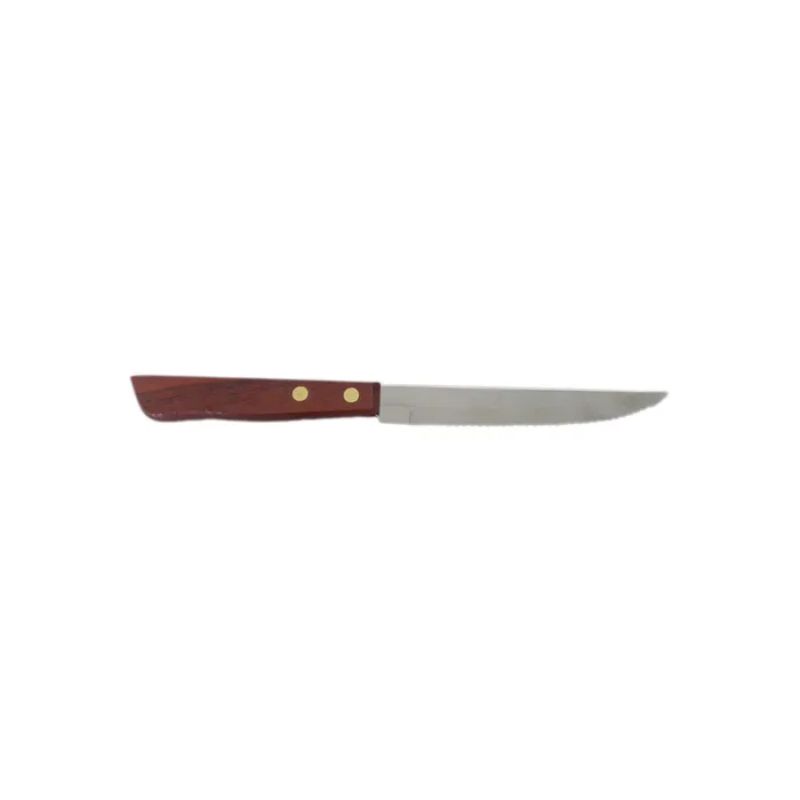 Elegant 20cm steak knife with a polished wood handle and stainless steel blade for effortless meat slicing.