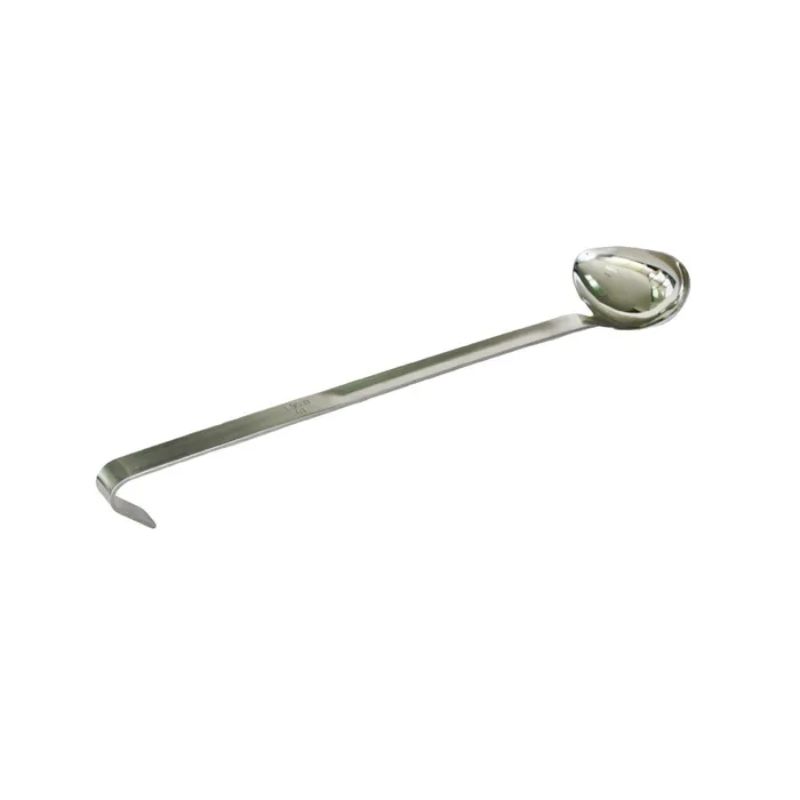 Sleek 46cm stainless steel spoon designed for mixing and serving, with a comfortable grip for large pots and versatile use.