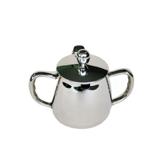 Elegant 350ml stainless steel sugar bowl with a bell shape, perfect for storing sugar and snacks.