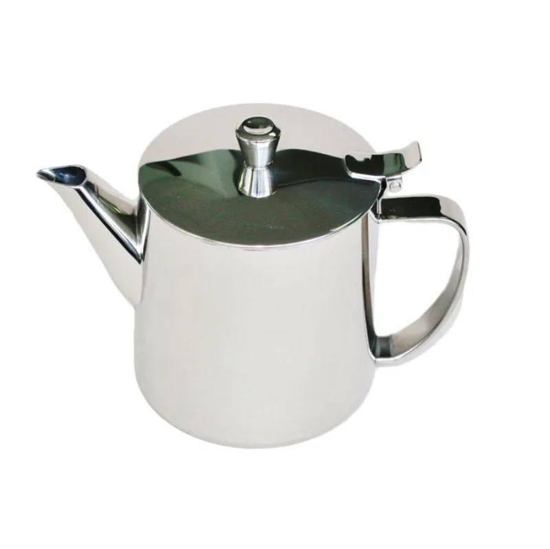 Elegant 700ml stainless steel teapot with straight sides, ideal for serving tea at gatherings or daily enjoyment.