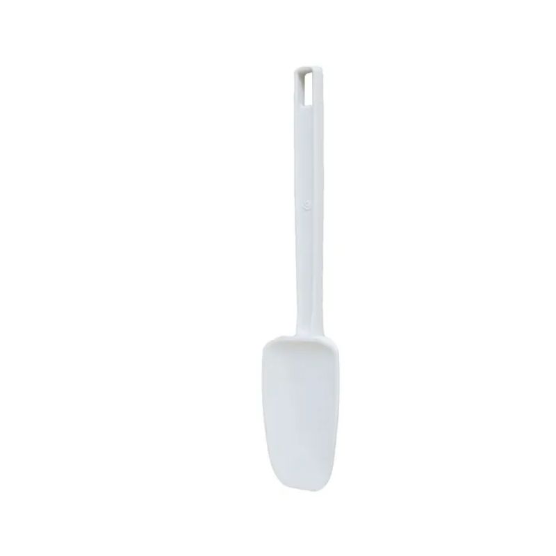 White Rubber Spatula Spoon, 115x75mm, versatile for mixing, stirring, and serving, heat-resistant and dishwasher-safe.