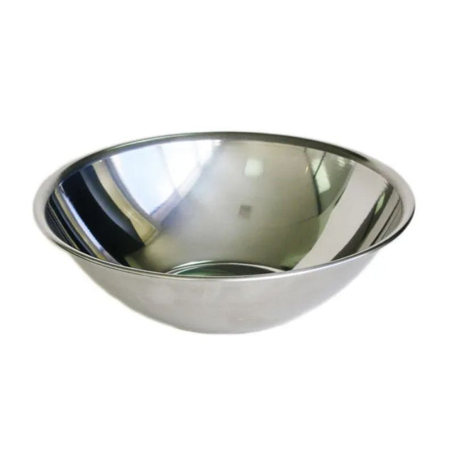 Stainless steel 4.5L mixing bowl, 320mm diameter, ideal for mixing, whisking, and marinating ingredients in the kitchen.